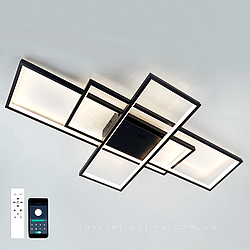 Смарт люстра Esllse SVEN 110W 3S SMART LED APP чорна 5500Лм 900x500x80мм світлодіодна з пультом і додатком для смартфону