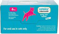 Протизапальні та болезаспокійливі таблетки для котів 2,5-6 кг  "Онсіор" 6 мг, 6 табл (блістер)