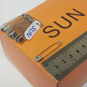 Шпилька англійська #2 срібло 12шт SUN