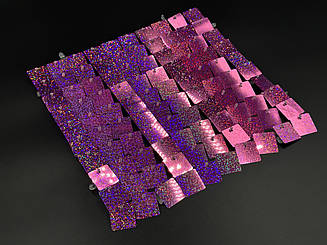 Квадратні паєтки голограма рожевого кольору 100 шт 30х30см