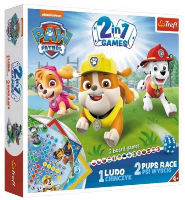 Настільна гра Лудо 2 в 1. Щенячий патруль. Ludo 2 in 1: Paw Patrol 01896 (Trefl)