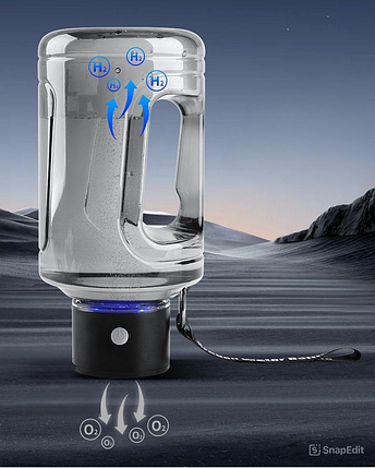 Генератор водневої води, PET пляшка 1500 мл. 11.5*24см. на акумуляторі 3.7V 1500 mAh, фото 4