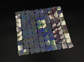 Квадратні паєтки голограма срібного кольору 100 шт 30х30см