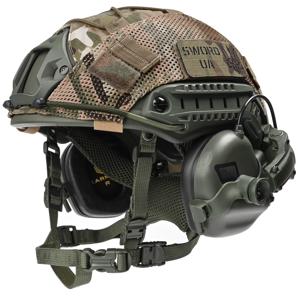 Балалістичний шолом каска FAST Helmet NIJ IIIA + Тактичні навушники M31