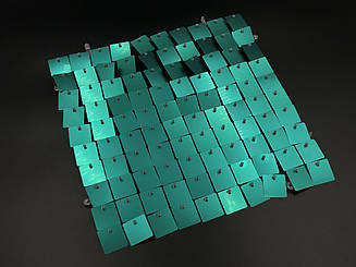 Квадратні паєтки голограма смарагдового кольору 100 шт 30х30см