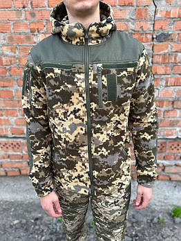 Флісова кофта піксель з капюшоном