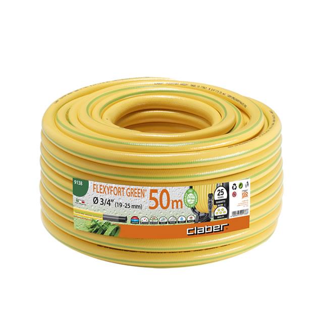 Claber Шланг поливальний 3/4" 50м Flexyfort Green, жовтий з зел. полосою
