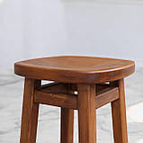 Низький Табурет Осака з дерева Вільха для Кав'ярні або на Балкон горіх темний 50см, фото 4