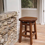 Низький Табурет Осака з дерева Вільха для Кав'ярні або на Балкон горіх темний 50см, фото 2