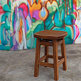 Низький Табурет Осака з дерева Вільха для Кав'ярні або на Балкон горіх темний 50см, фото 3