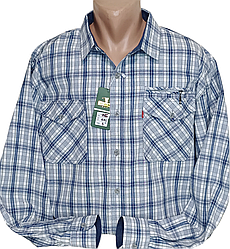 Батальна чоловіча сорочка Hetai vd-0116 класична сіра в клітку, чоловічі сорочки бавовна великих розмірів 10XL