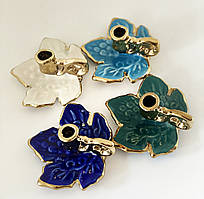 Підсвічник керамічний Листок, висота 8 см, отвір 1,5 см