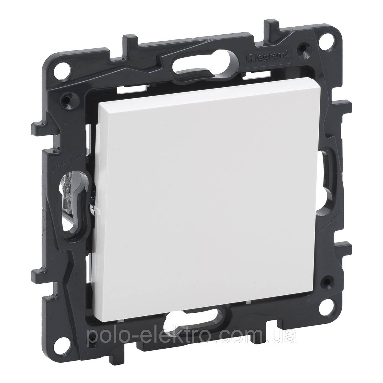 Вимикач одноклавішний 10А автоматичні клеми колір білий Niloe Step Legrand