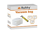 Набір багаторазових вакуумних пакетів для речей з ручним насосом Ruhhy 21946 10 шт. 50х70 см, фото 6