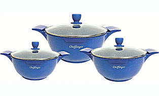 Набір каструль Cheffinger CF-LC01, 20/24/28 см, Blue