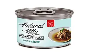 Вологий корм Natural Kitty Broth Series додатковий корм для котів тунець в бульйоні, 80 г