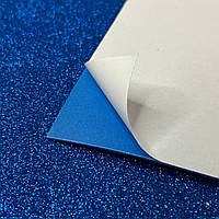 Фоаміран із глітером клейова основа 1,6 мм, 1 аркуш А4 - синій