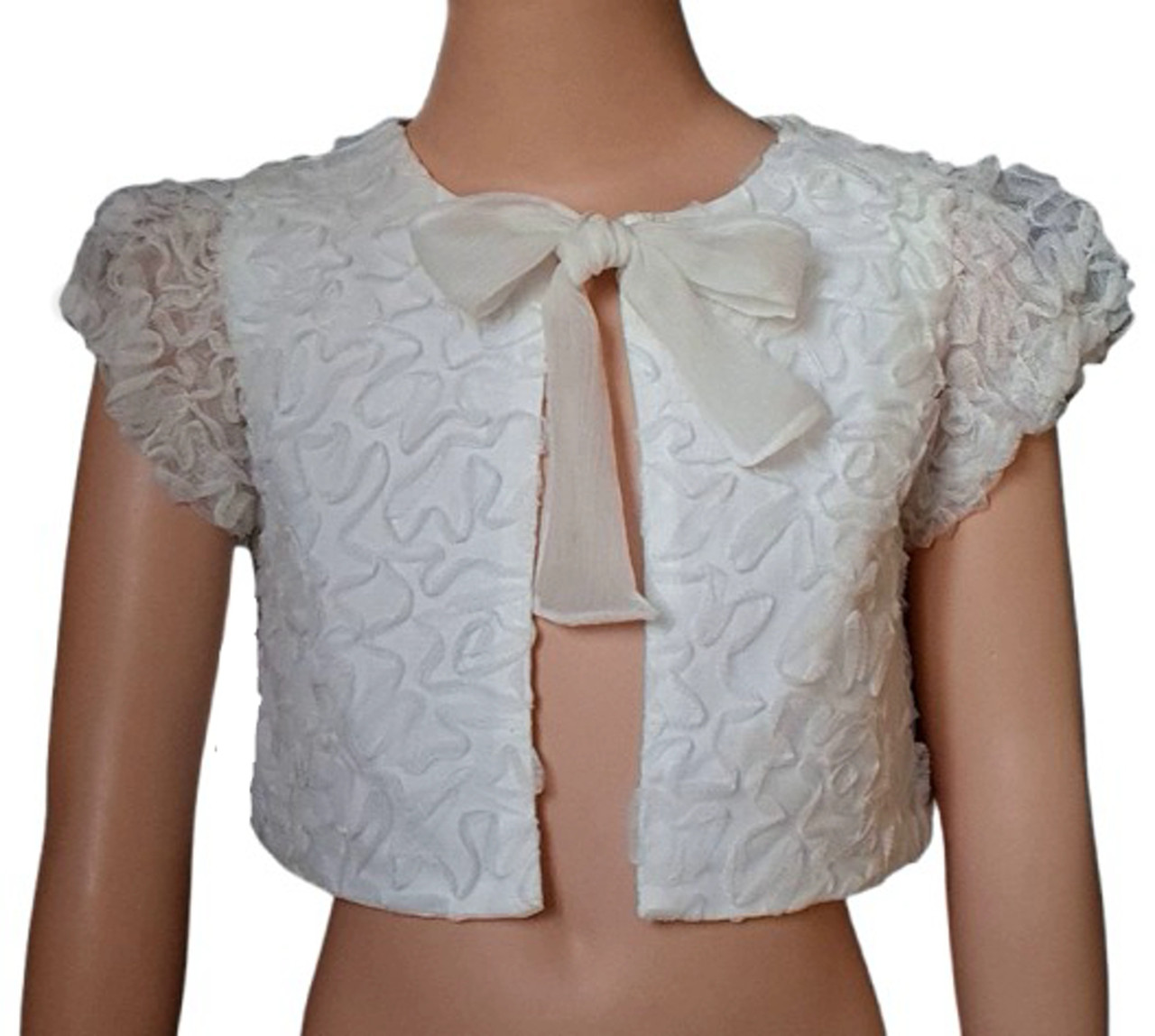 Болеро для дівчинки Ceremony by Wojcik 24125 молочний 128-146