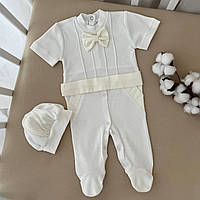 Чоловічок "Метелик" к.р. з беретом Молочний Інтерлок арт.27075588  Зріст 56-38(р)