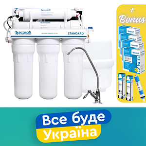 MO550PECOSTD Зворотний осмос з помпою Ecosoft Standard 5-50P з додатковими змінними модулями