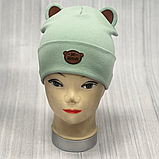 М 89524. Шапка подвійна з відворотом і вушками для хлопчика "BE BRAVE", 2-5 років, різні кольори, фото 2