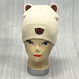 М 89524. Шапка подвійна з відворотом і вушками для хлопчика "BE BRAVE", 2-5 років, різні кольори, фото 9