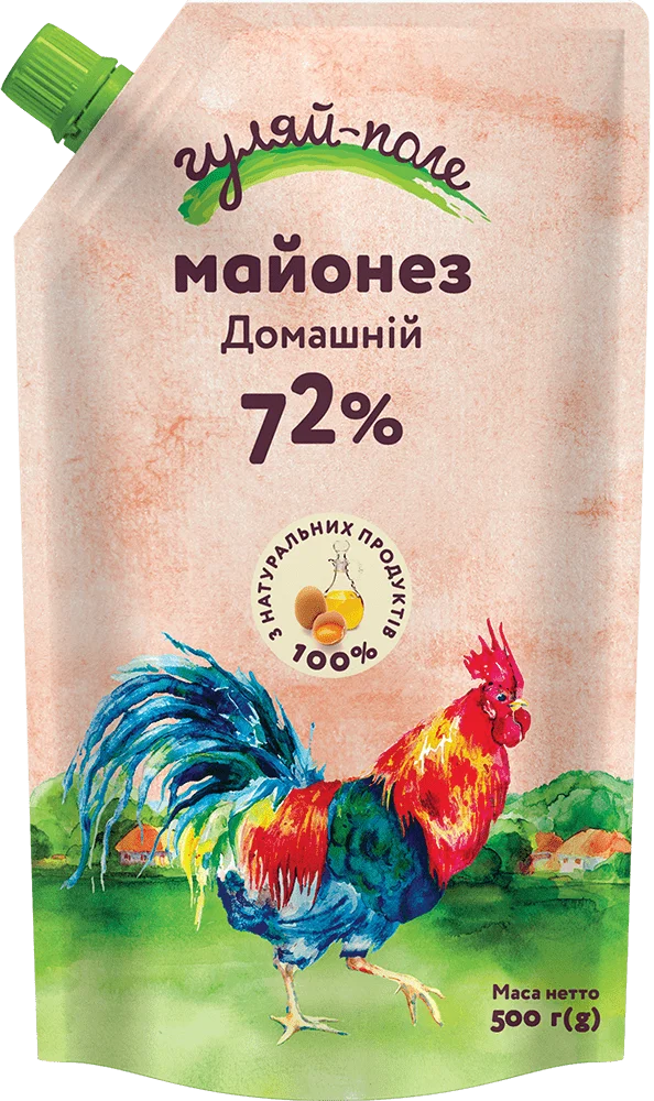 Майонез Гуляйполе Домашній 72% жирності 500 грамів дой-пак