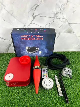 Кальян "Yahya Capsule Nanosmoke" у червоній обробці з мундштуком "Bazooka", фото 1