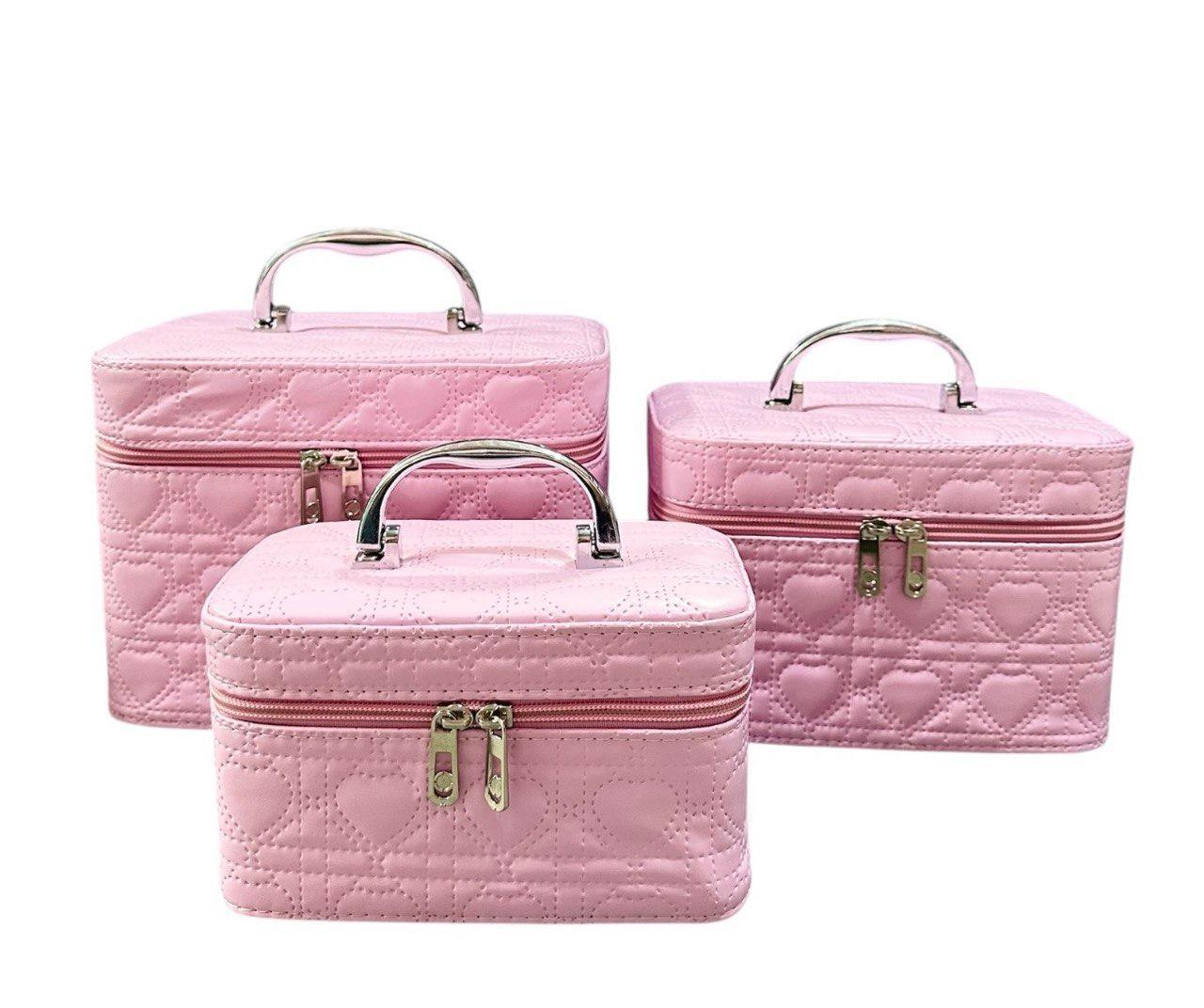 Набір із трьох прямокутних косметичок із жорстким каркасом, кольору в асортименті