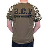 Тактична бойова футболка убакс хакі Військова чоловіча футболка coolmax з принтом ЗСУ, фото 2