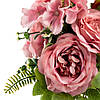 Букет “Квітковий коктейль” (7 бутонів троянд, 4 гортензії), рожевий, 51 см ELISEY, фото 2