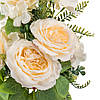 Букет “Квітковий коктейль” (7 бутонів троянд, 4 гортензії), кремовий, 51 см ELISEY, фото 2