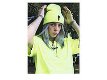 Аплікація пришивна колір неоново-салатовий "Billie Eilish" 19×26 см