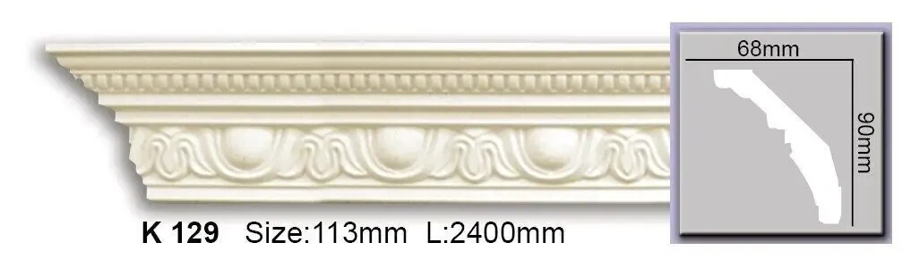 Карниз з орнаментом поліуретановий Harmony K 129, фото 1