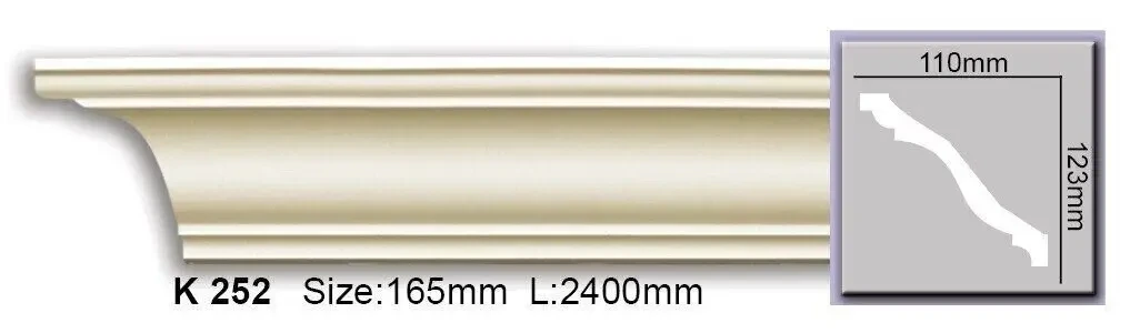 Карниз гладкий поліуретановий Harmony K 252, фото 1