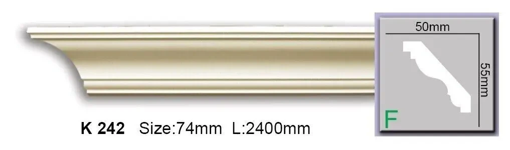 Карниз гладкий поліуретановий Harmony K 242, фото 1