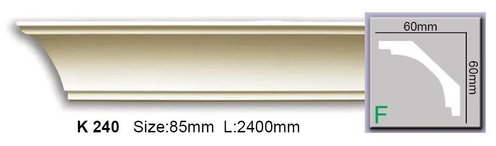 Карниз гладкий поліуретановий Harmony K 240 Flexi, фото 1
