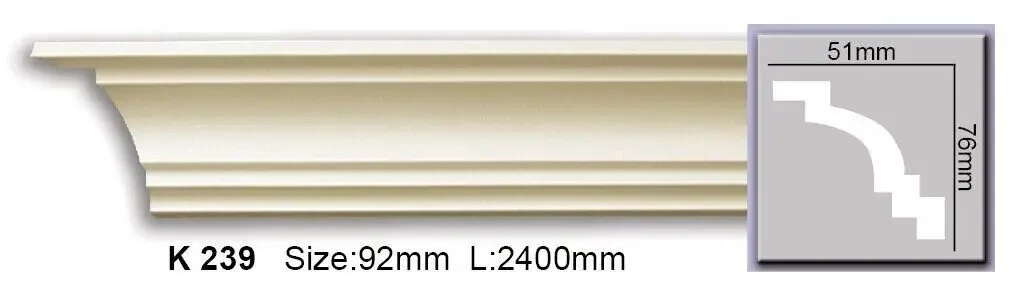 Карниз гладкий поліуретановий Harmony K 239 Flexi, фото 1