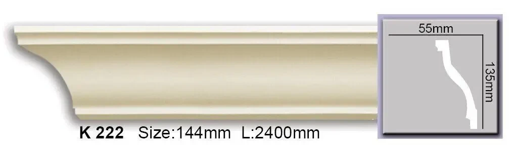 Карниз гладкий поліуретановий Harmony K 222 Flexi, фото 1