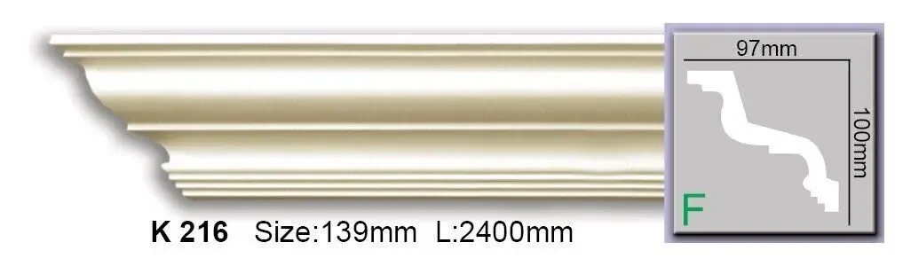 Карниз гладкий поліуретановий Harmony K 216 Flexi, фото 1