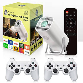 Проектор мультимедійний RIAS S40 Max LED 4K WiFi Bluetooth HDMI Android 11 з 2 джойстиками + SD 64GB White