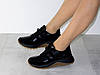 Кросівки жіночі з натуральної шкіри та замші чорні 37р, фото 3