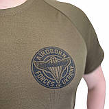 Тактическая мужская футболка хаки Coolmax Военная футболка с принтом Airoborne, фото 3