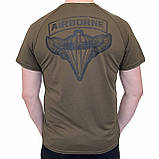 Тактическая мужская футболка хаки Coolmax Военная футболка с принтом Airoborne, фото 2
