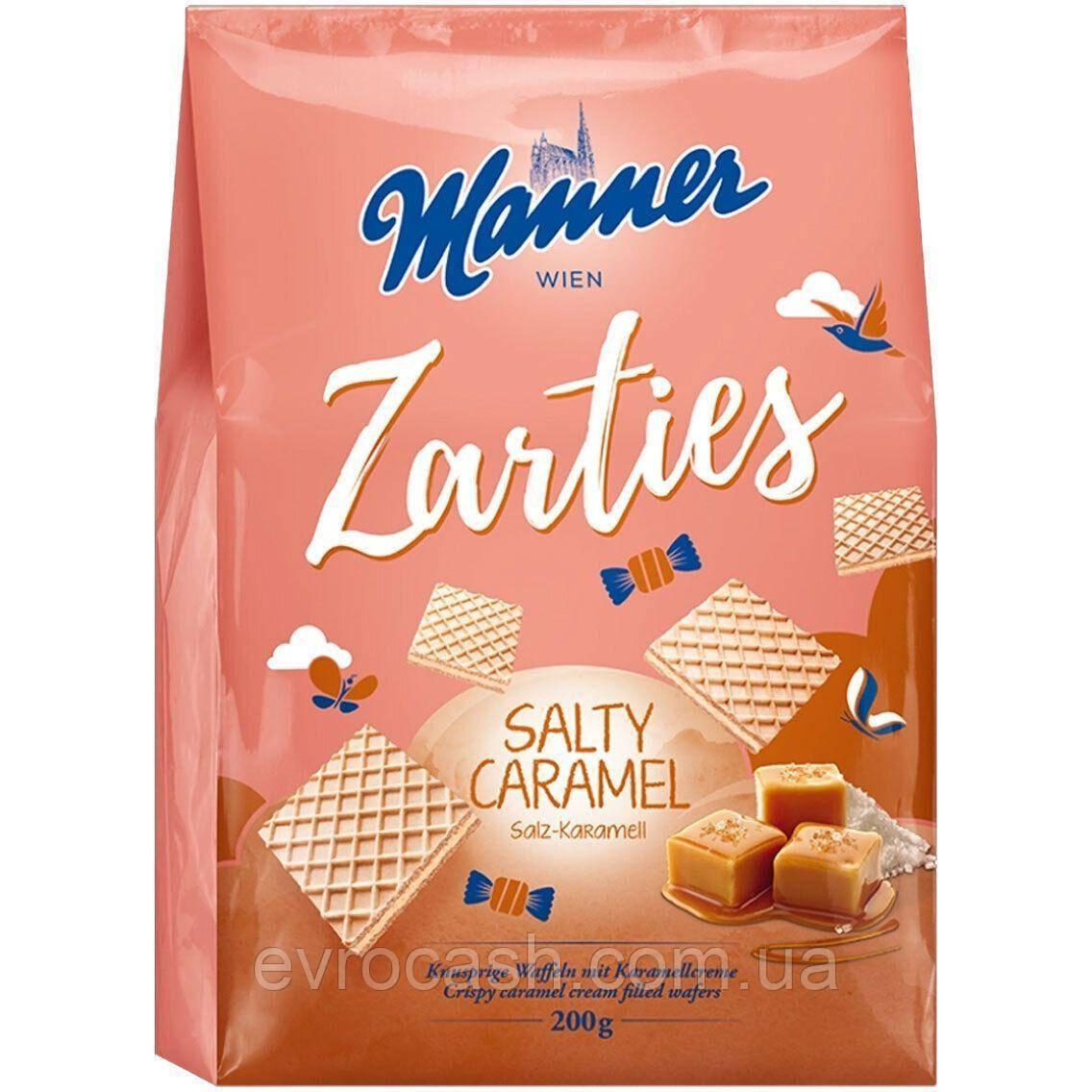 Вафлі Manner Zarties з начинкою солена карамель 200 гр, фото 1