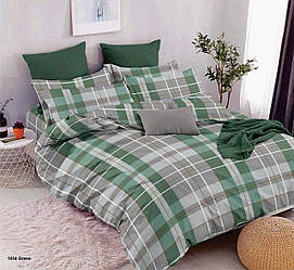 Постільна білизна Бязь голд Евро Зелена клітинка