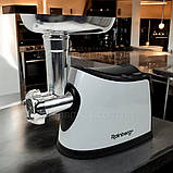 Електром'ясорубка з реверсом Rainberg 3800 Вт м'ясорубка соковижималка для томатів 1.5 кг/хв з насадками, фото 2