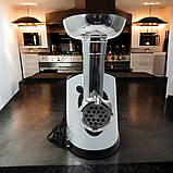 Електром'ясорубка з реверсом Rainberg 3800 Вт м'ясорубка соковижималка для томатів 1.5 кг/хв з насадками, фото 3