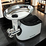 Електром'ясорубка з реверсом Rainberg 3800 Вт м'ясорубка соковижималка для томатів 1.5 кг/хв з насадками, фото 6