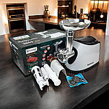 Електром'ясорубка з реверсом Rainberg 3800 Вт м'ясорубка соковижималка для томатів 1.5 кг/хв з насадками, фото 9